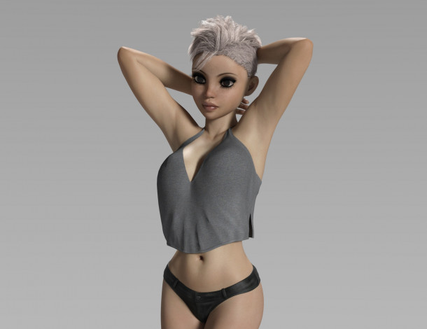 Обои картинки фото 3д графика, люди , people, девушка, взгляд, фон