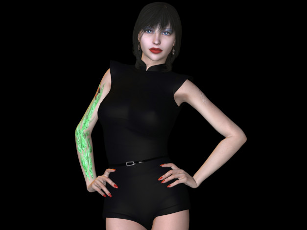 Обои картинки фото 3д графика, люди , people, фон, девушка, взгляд