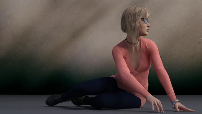 Обои картинки фото 3д графика, люди , people, девушка, взгляд, фон