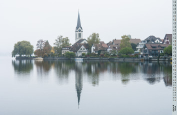 обоя календари, города, деревья, здание, дом, водоем