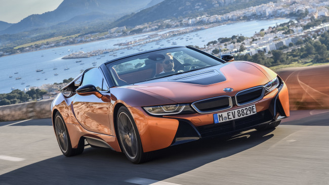 Обои картинки фото bmw i8 roadster 2019, автомобили, bmw, медь, 2019, roadster, i8