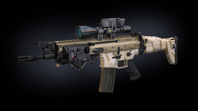 Обои картинки фото оружие, 3d, автомат