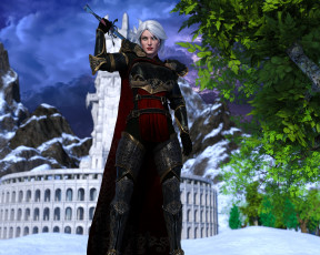 Картинка 3д+графика фантазия+ fantasy фон взгляд девушка