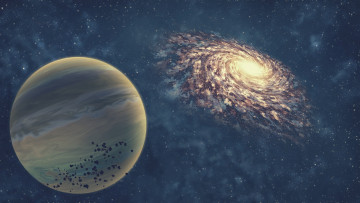 Картинка космос арт звезды галактика вселенная планета