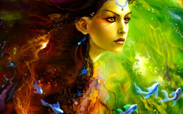 обоя фэнтези, русалки, девушка