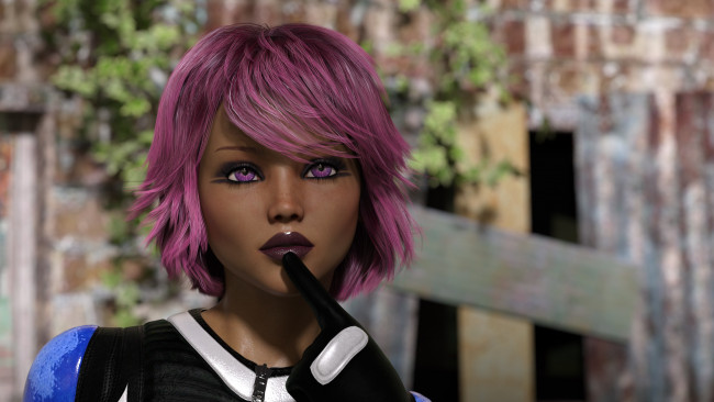 Обои картинки фото 3д графика, портрет , portraits, взгляд, девушка, фон