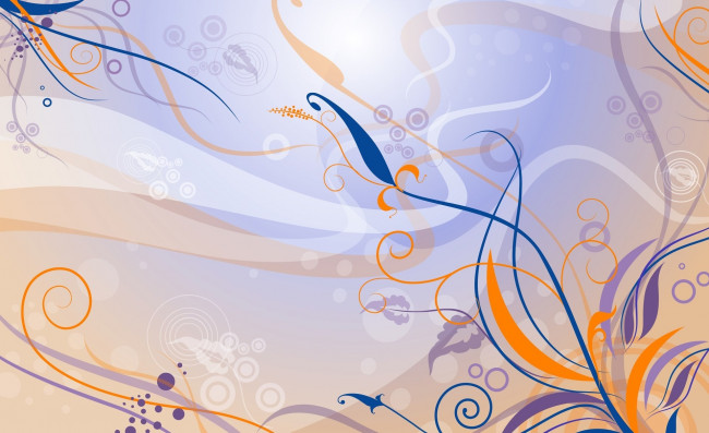 Обои картинки фото векторная графика, цветы , flowers, полосы, листья, растения, круги