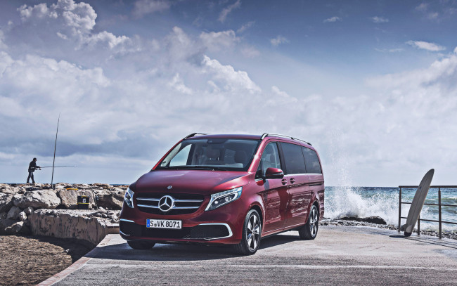 Обои картинки фото 2019 mercedes-benz v300, автомобили, mercedes-benz, d, exclusive, line, микроавтобус, 2019, br447, тюнинг, немецкие, mercedes, benz