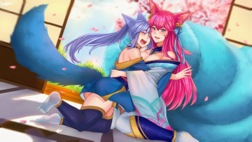 Картинка видео+игры league+of+legends ahri хвосты