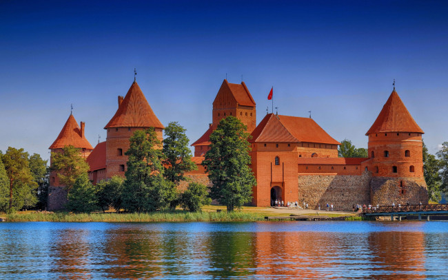 Обои картинки фото trakai castle, города, тракайский замок , литва, trakai, castle