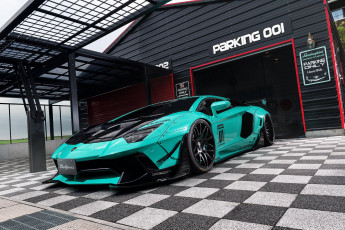 обоя автомобили, lamborghini, front, side, aventador, wheels, liberty, walk, lb, works