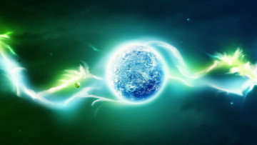 Картинка космос арт земля луна энергии