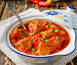 Картинка еда мясные+блюда курица соус перец