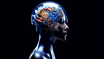 Картинка фэнтези девушки необычный шлем