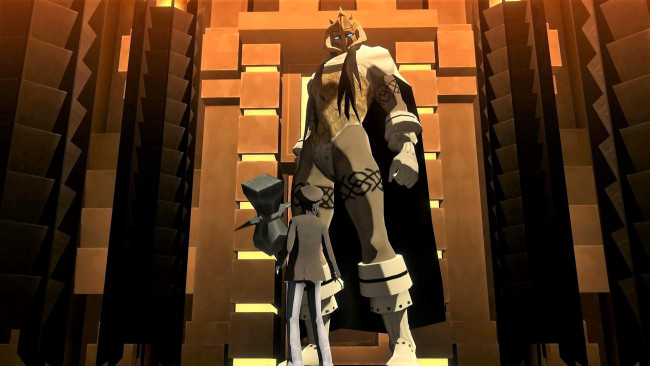 Обои картинки фото видео игры, shin megami tensei,  nocturne, персонажи, молот, здание