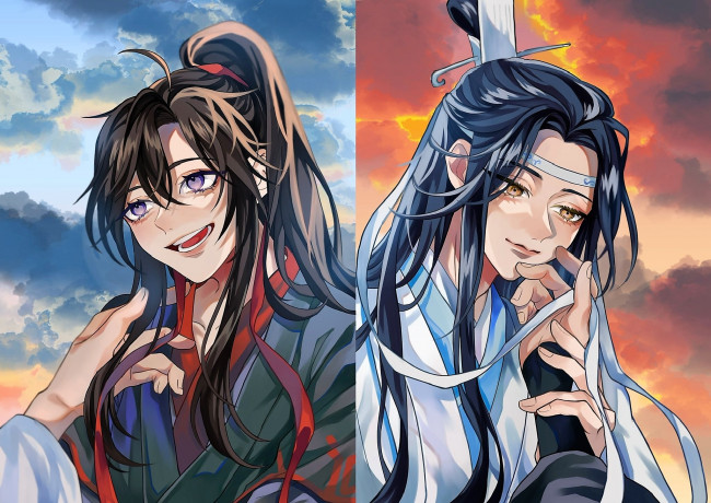 Обои картинки фото аниме, mo dao zu shi, вэй, усянь, лань, ванцзи