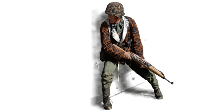 Обои картинки фото рисованное, армия, фашист, оружие, стена