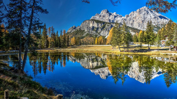 Картинка lake+antorno dolomites italy природа реки озера lake antorno