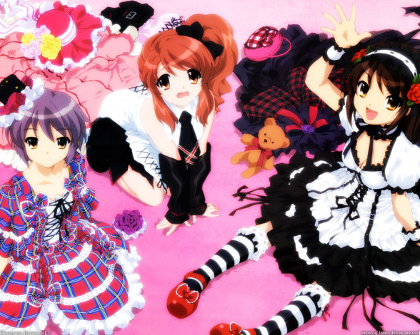 Обои картинки фото аниме, the, melancholy, of, haruhi, suzumiya