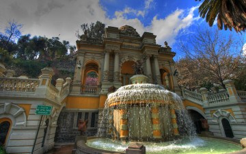 Картинка santiago chile park города фонтаны
