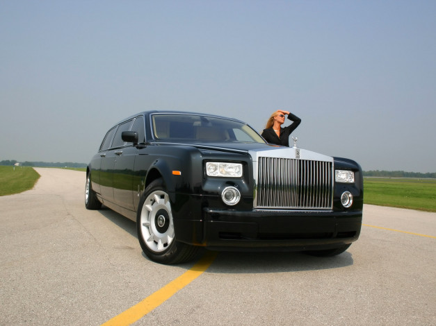Обои картинки фото rolls, royce, phantom, black, tie, edition, gennadi, woman, sa, top, автомобили, авто, девушками