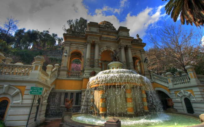 Обои картинки фото santiago, chile, park, города, фонтаны