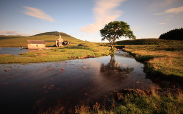 Картинка природа реки озера пейзаж развалины дерево река