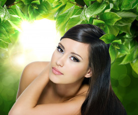 Картинка -Unsort+Лица+Портреты девушки unsort лица портреты взгляд лицо свет листья