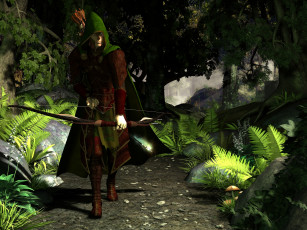 Картинка 3д графика people люди лес мужчина лук