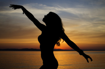 Картинка -Unsort+Креатив девушки unsort креатив силуэт закат