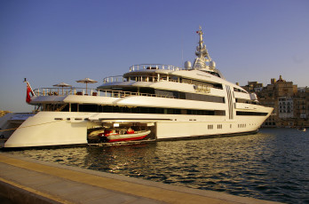 Картинка суперяхта vibrant curiosity корабли Яхты море