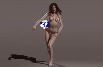 Картинка 3д графика people люди шар девушка