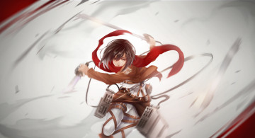 Картинка аниме shingeki no kyojin mikasa ackerman