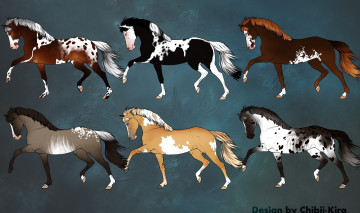 Картинка рисованные животные лошади