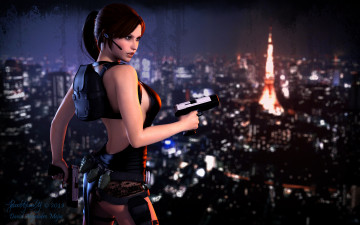 Картинка 3д графика people люди оружие девушка