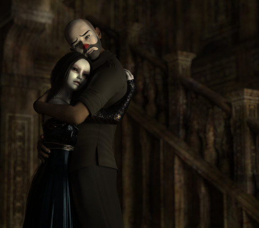 Обои картинки фото 3д, графика, romance, парень, девушка