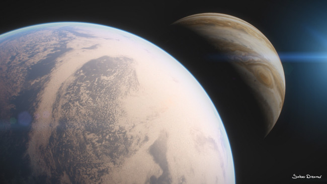 Обои картинки фото космос, арт, планеты