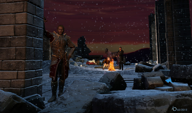 Обои картинки фото 3д, графика, people, люди, зима, снег