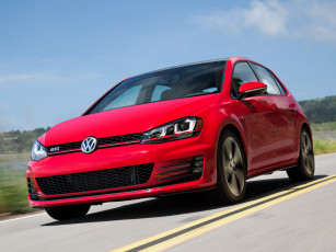 Картинка автомобили volkswagen 2015г typ 5g us-spec 5-door gti golf красный