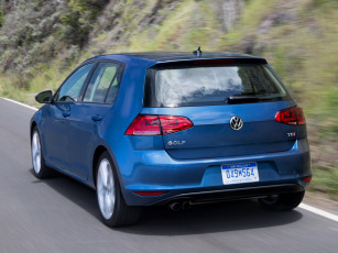 Картинка автомобили volkswagen golf 2015г синий us-spec typ 5g 5-door gti