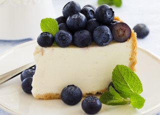 Картинка еда пироги чизкейк голубика