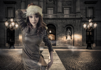 Картинка девушки -unsort+ азиатки фонари жест площадь взгляд