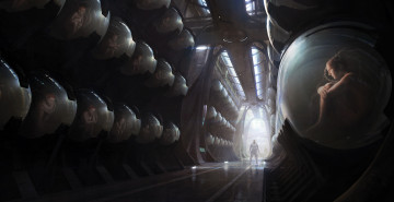 Картинка фэнтези люди будущее отсек капсулы лаборатория