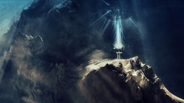 Картинка фэнтези маги +волшебники сияние скалы горы волшебница магия