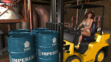 Картинка 3д+графика people+ люди девушка взгляд бочкиюулыбка погрузчик