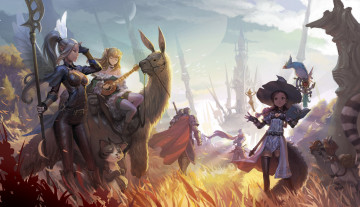 Картинка echo+of+soul видео+игры волшебница фея енот кот существа воины эльфы