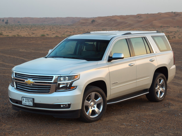 Обои картинки фото автомобили, chevrolet, светлый, 2014г, tahoe