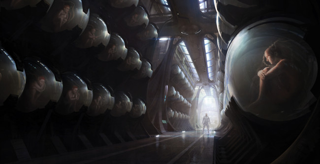 Обои картинки фото фэнтези, люди, будущее, отсек, капсулы, лаборатория