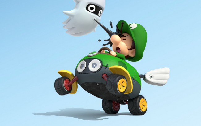 Обои картинки фото видео игры, mario kart 8, привидение