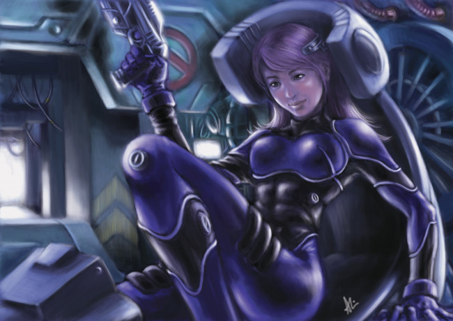 Обои картинки фото фэнтези, девушки, оружие, азиатка, девушка